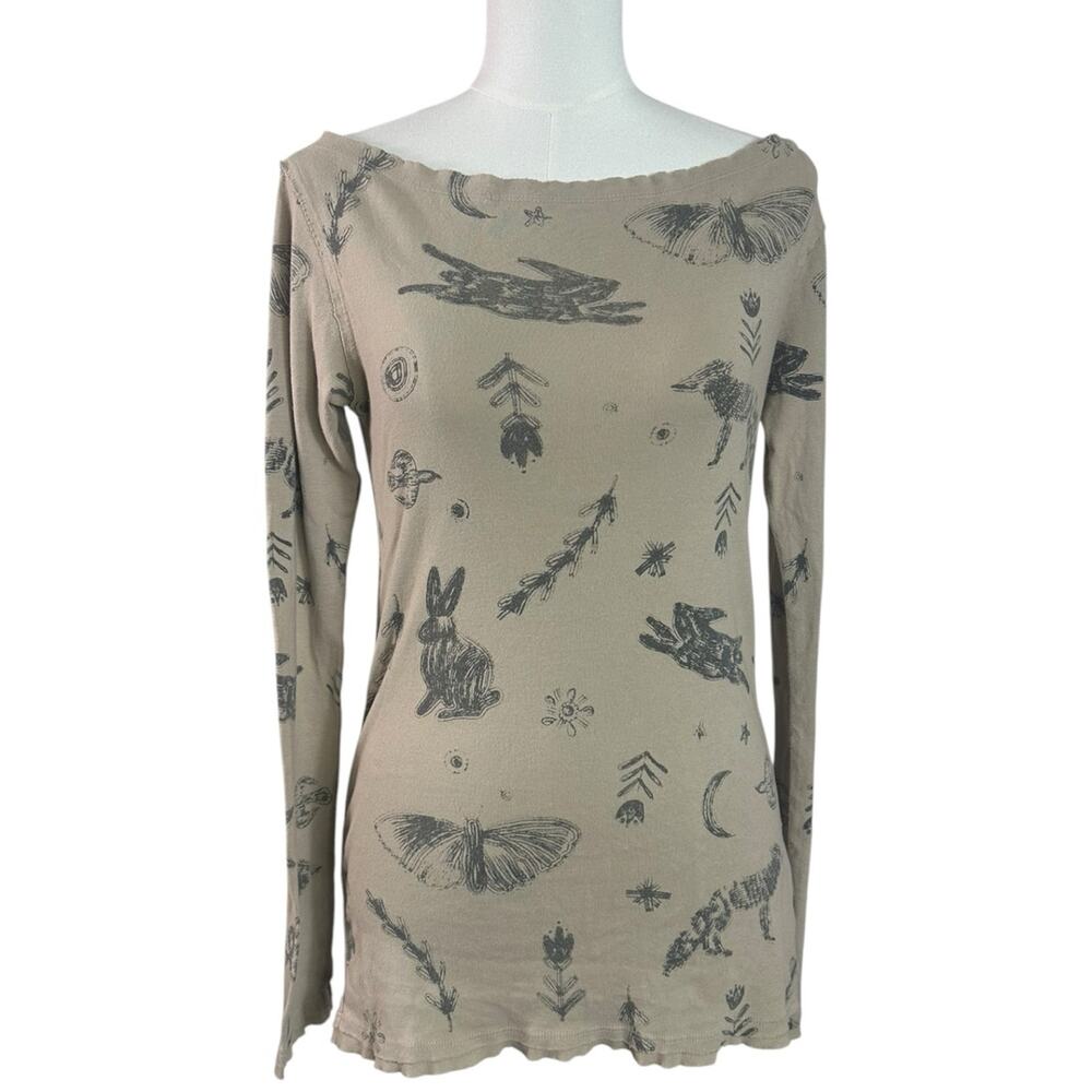 Free People Celestial Witchy Ragabond Winter Folklore Long Sleeve Tee Large NWT - Picture 14 of 14